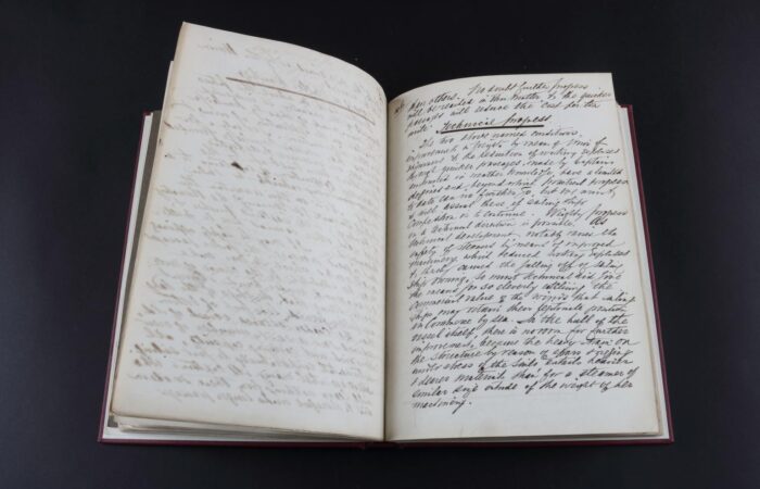 Bound manuscript translation entitled: 'The Evolution & Future of Large Sailing Ships' by Professor W. Laas; translated by James Hayes